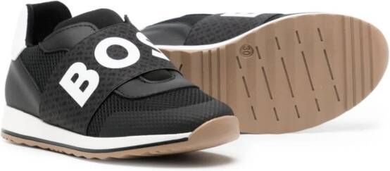 BOSS Kidswear logo-strap sneakers Black