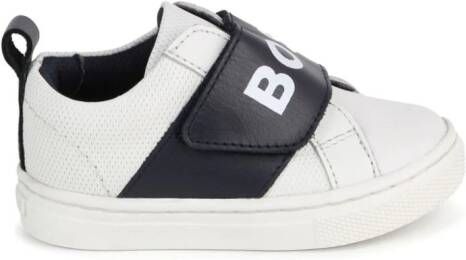 BOSS Kidswear logo-strap sneakers White