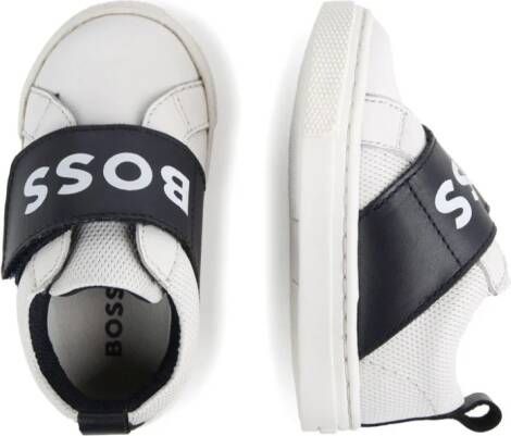 BOSS Kidswear logo-strap sneakers White