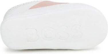 BOSS Kidswear logo-tape leather pre-walkers White