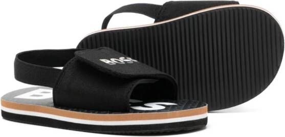 BOSS Kidswear touch strap sandals Black