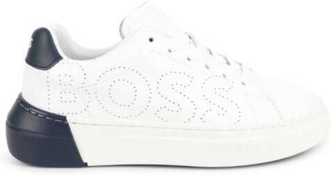 BOSS Kidswear two-tone lace-up sneakers White