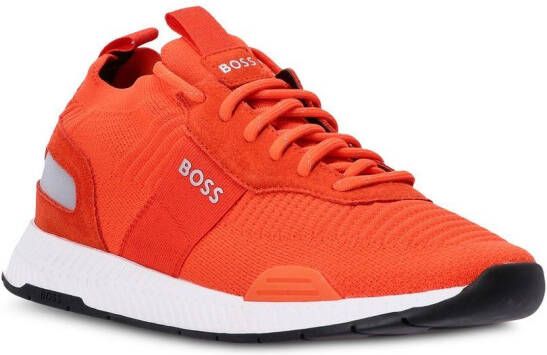 BOSS knitted low-top sneakers Orange