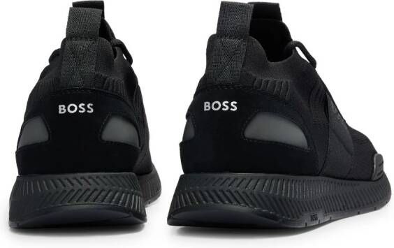 BOSS knitted-upper low-top sneakers Black