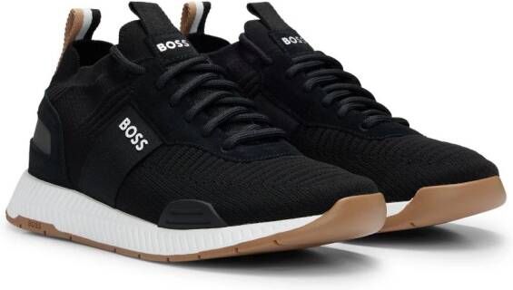 BOSS knitted-upper low-top sneakers Black