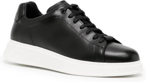 BOSS lace-up leather sneakers Black