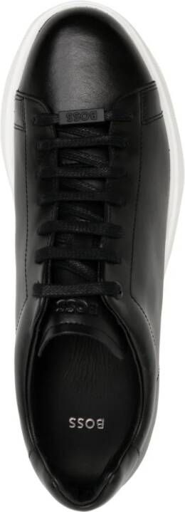 BOSS lace-up leather sneakers Black