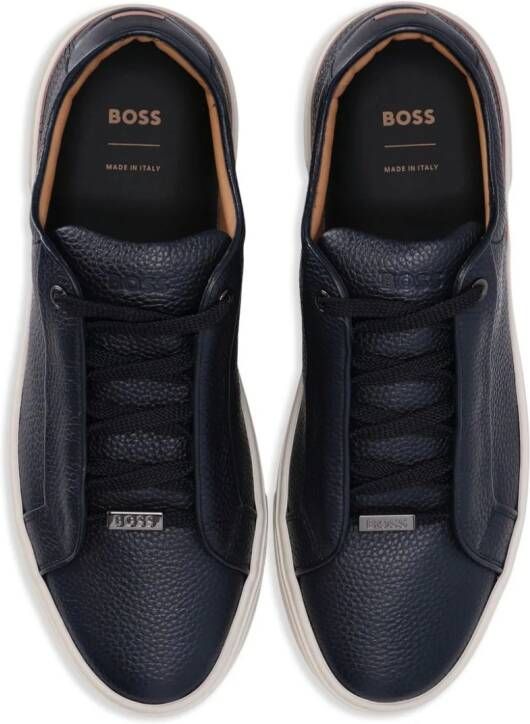 BOSS lace-up leather sneakers Blue