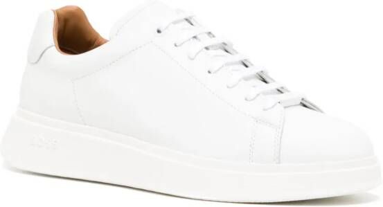 BOSS lace-up leather sneakers White