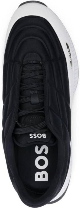 BOSS lace-up quilted sneakers Blue