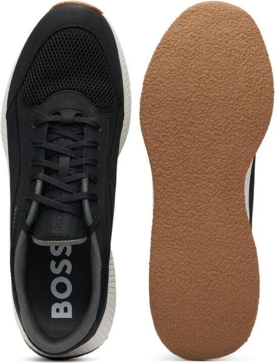 BOSS leather low-top sneakers Black
