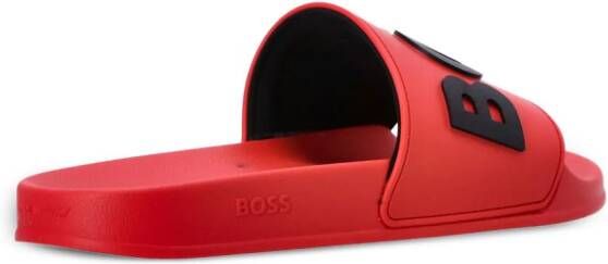 BOSS logo-appliqué sliders Red