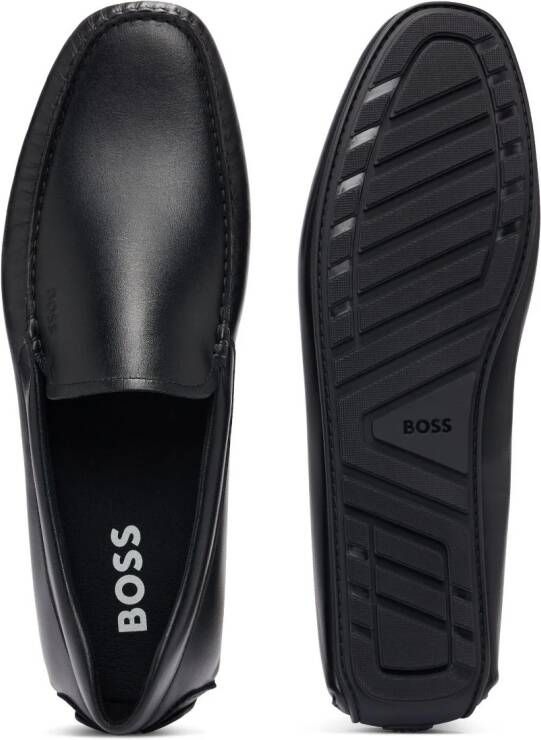 BOSS logo-de ed leather driving shoes Black