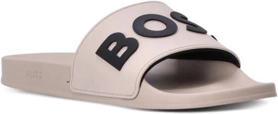 BOSS logo-de ed moulded-footbed slides Neutrals
