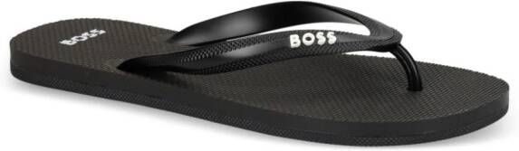 BOSS logo-em ed flip-flops Black