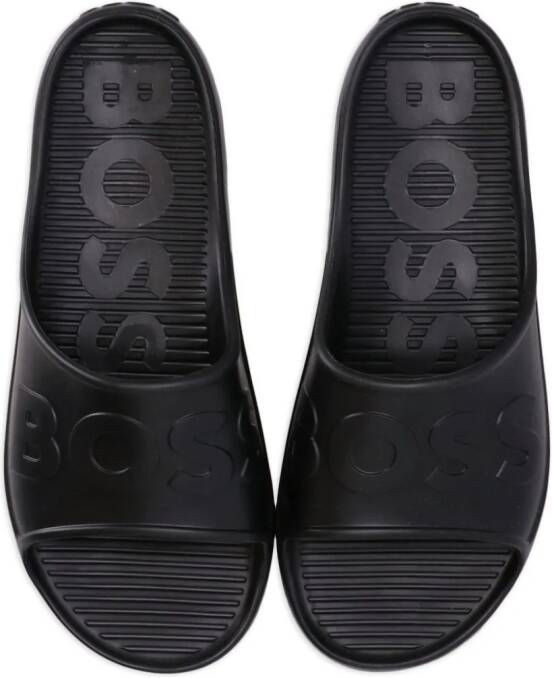 BOSS logo-em ed moulded-footbed slides Black