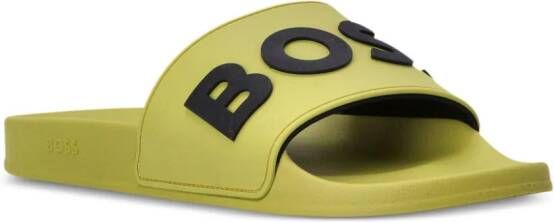 BOSS logo-em ed moulded-footbed slides Yellow