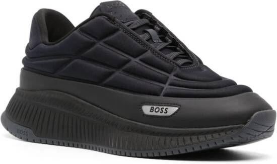 BOSS logo-patch padded sneakers Blue