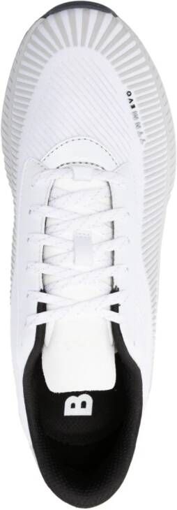 BOSS logo-plaque lace-up sneakers White