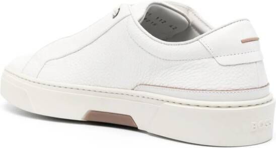 BOSS logo-plaque leather sneakers White