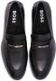 BOSS logo-plaque Saffiano-leather loafers Black - Thumbnail 4