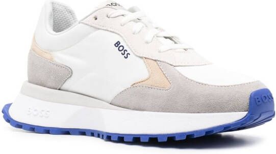BOSS logo-print colour-block sneakers White