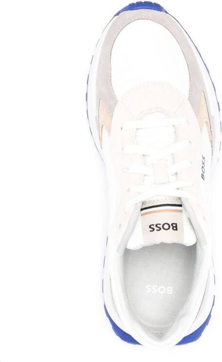 BOSS logo-print colour-block sneakers White
