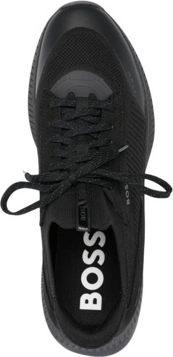 BOSS logo-print mesh sneakers Black