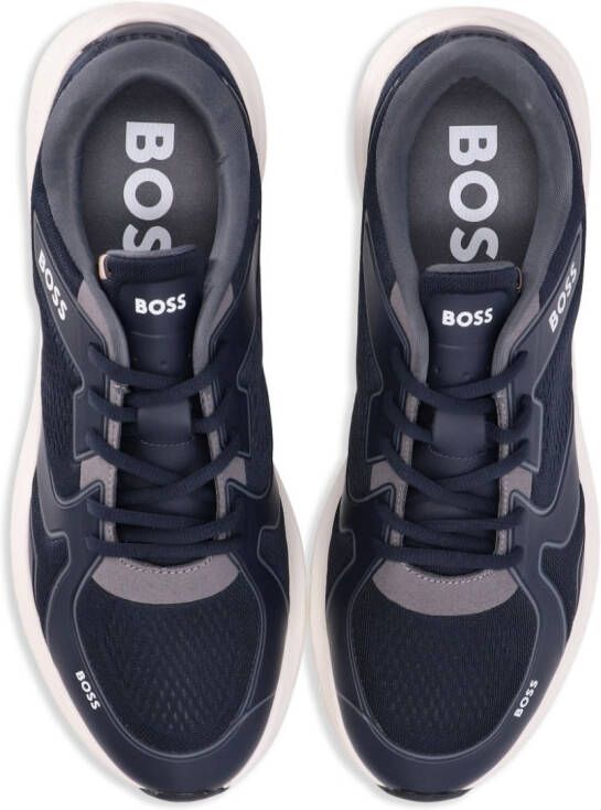 BOSS logo-print mesh sneakers Blue