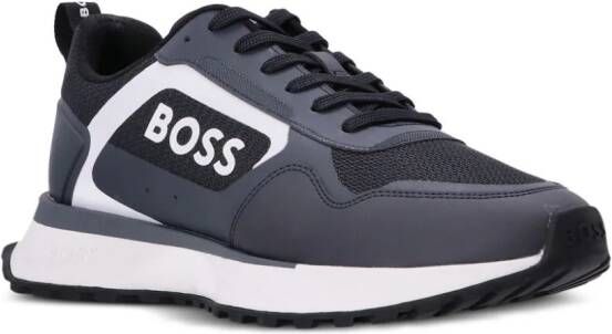 BOSS logo-print mesh sneakers Blue