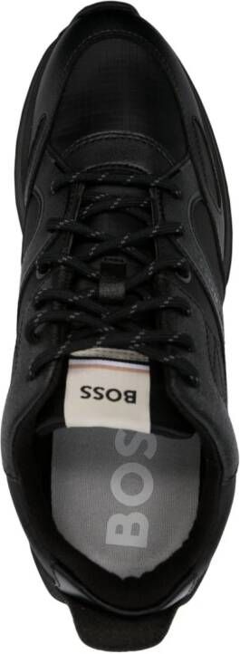 BOSS logo-print panelled sneakers Black