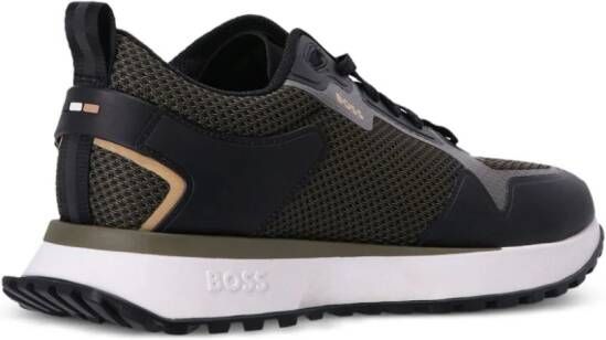 BOSS logo-print panelled sneakers Green