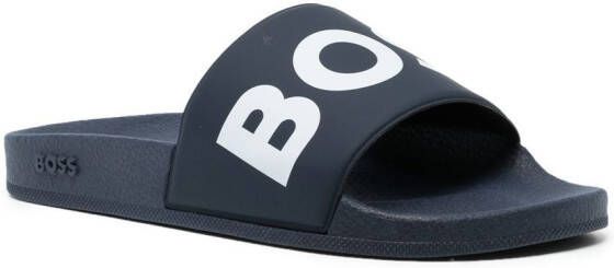 BOSS logo-print sliders Blue