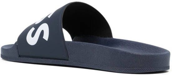 BOSS logo-print sliders Blue