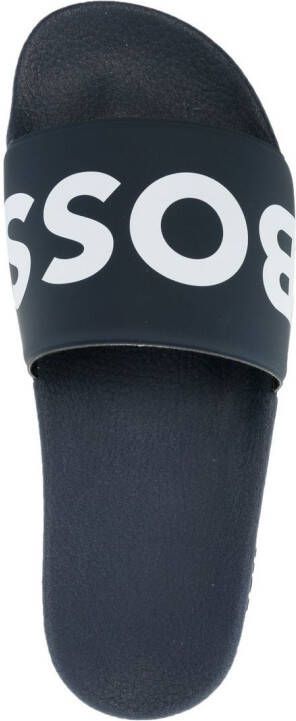 BOSS logo-print sliders Blue