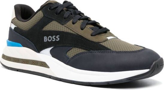 BOSS low-top panelled sneakers Black