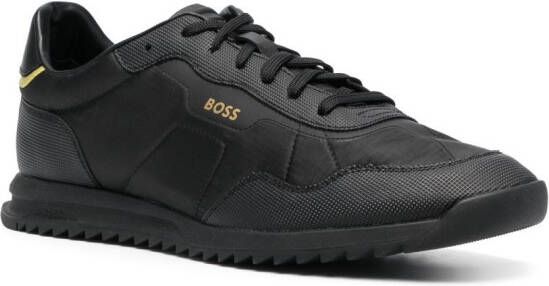 BOSS panelled-design lace-up sneakers Black