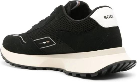 BOSS panelled knitted sneakers Black