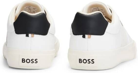 BOSS panelled logo-print sneakers White