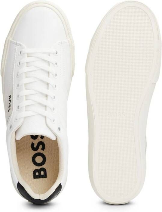 BOSS panelled logo-print sneakers White