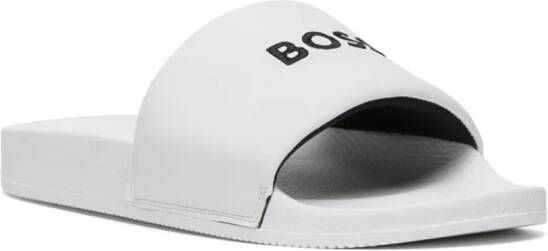 BOSS Reese logo-print slides White