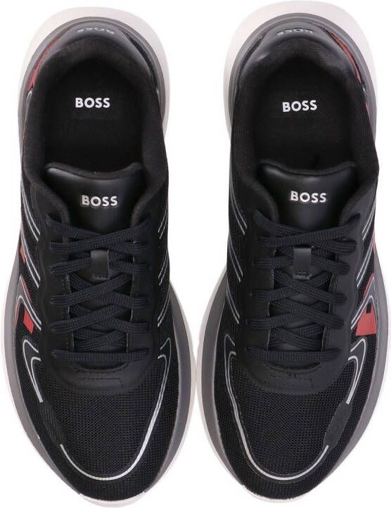 BOSS reflective-detail mesh low-top sneakers Black