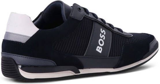 BOSS reflective logo mesh sneakers Blue