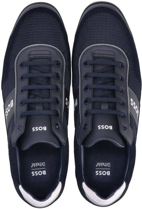 BOSS reflective logo mesh sneakers Blue