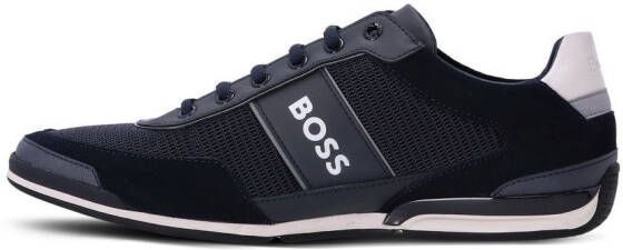 BOSS reflective logo mesh sneakers Blue