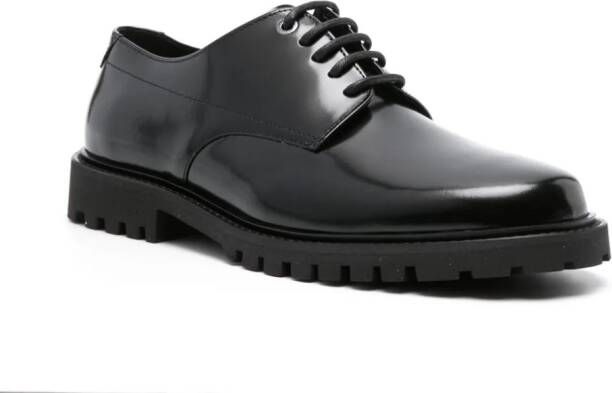 BOSS ridged leather Derby shoes Black