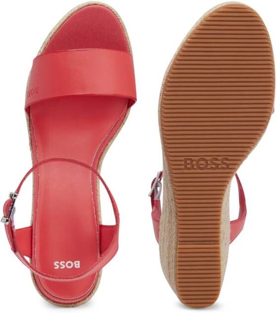 BOSS Rope-wedge de ed-logo sandals Orange