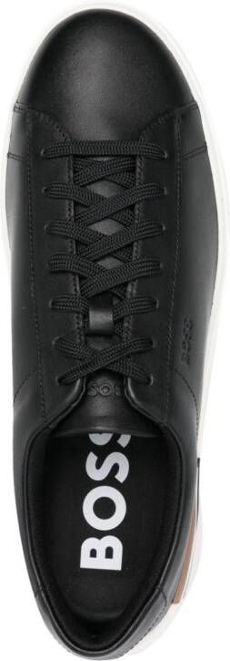 BOSS round-toe lace-up sneakers Black