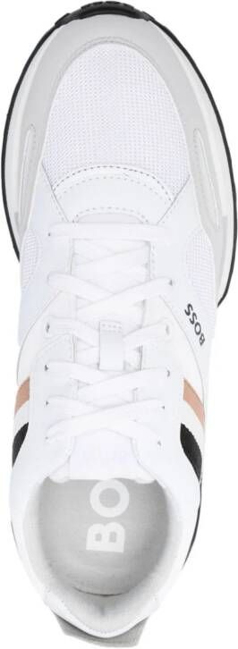BOSS striped lace-up sneakers White