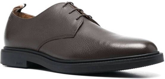 BOSS textured leather derby shoes Brown